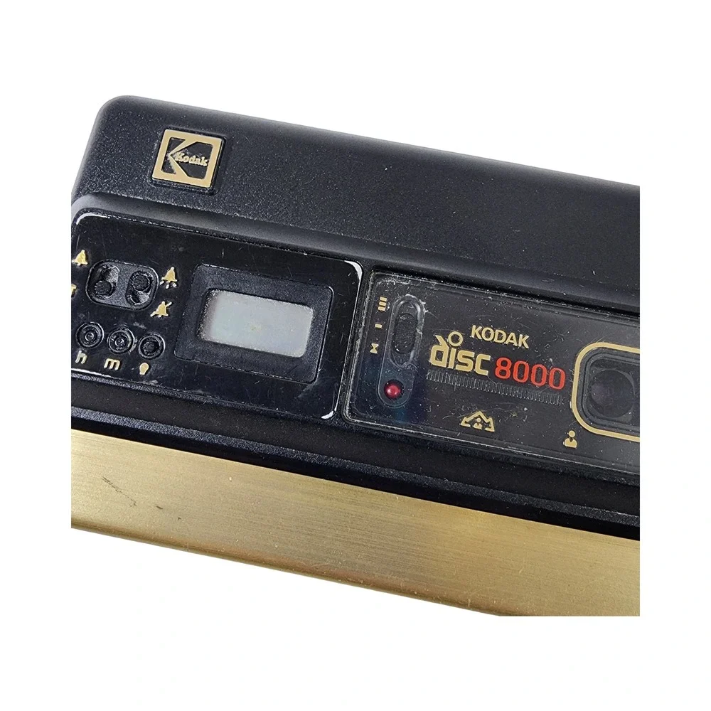 Kodak Disc 8000 Vintage Camera Black Gold with Digital‎ Clock and Flash USA